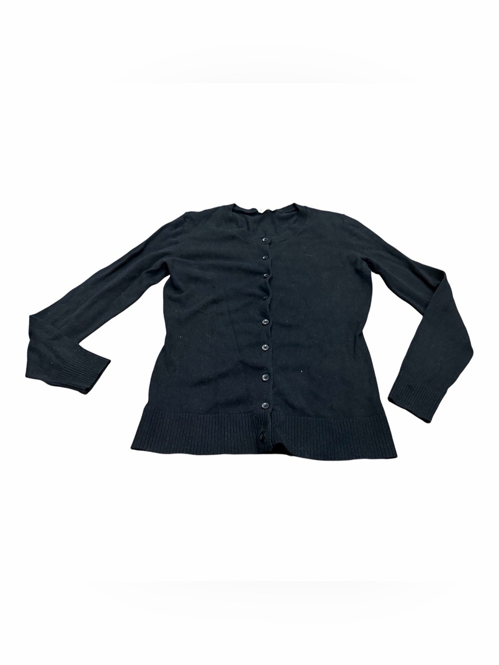 Gap Women’s Crewneck Knit Cardigan Sweater Black Size Small Button Up